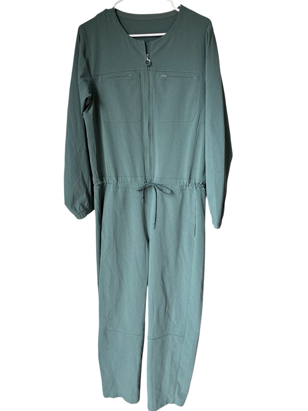 Athleta High End Sage Green Zip-Front Jumpsuit Women’s S MINTY